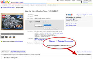 guida ebay dove si trova il numero oggetto fare affari online