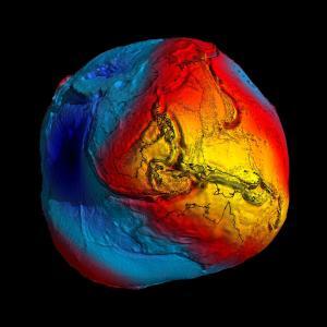 mappa campo gravitazionale terrestre satellite goce cade sulla terra rischio impatto
