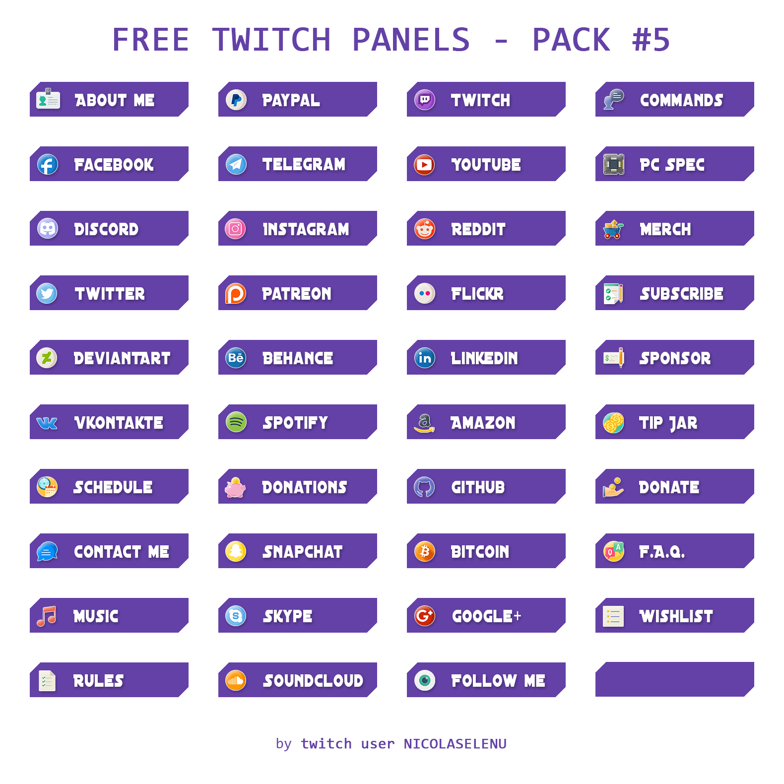 Twitch Panels Pack #5. 