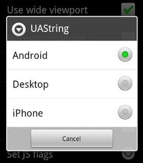 spoof user agent android browser uastring